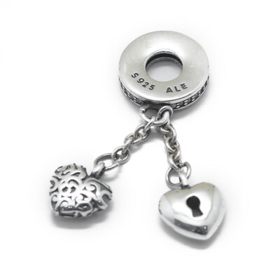 

925 Sterling Silver European Beads Large Hole Beads Heart Antique Silver 35mm Pendant 10x9x3mm Hole 5mm