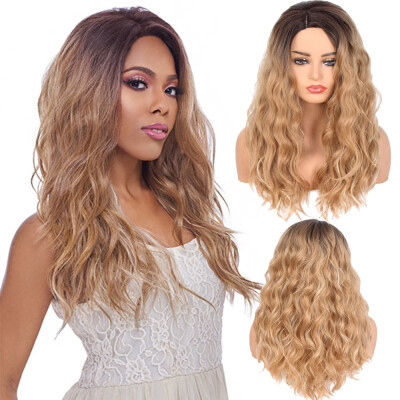 

〖Follure〗Women Fashion Lady Big Wave Gradation Golden Wig Curly Hair