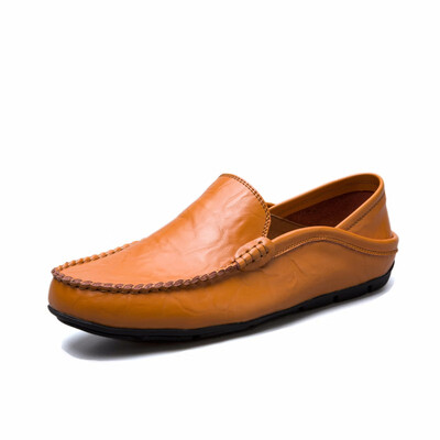 

Mens Loafers Fashiong Leather Casual Shoes Breathable Outdoor Driving shoes slip on shoes men Brown Yellow Black Blue Size 38-46