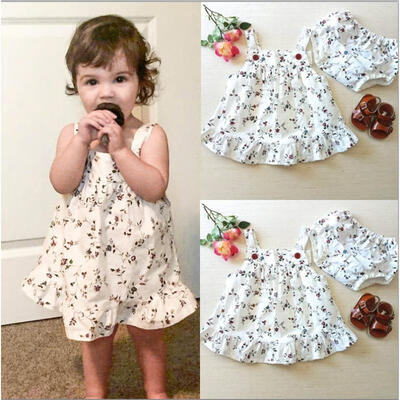 

Baby Kids Girls Dress Pants Floral Party Princess 0-24M Outfit Cute