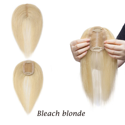 

Silk Base Human Hair Toppers for Women Clip in Top Hairpiece Toupee for Thinning Hair