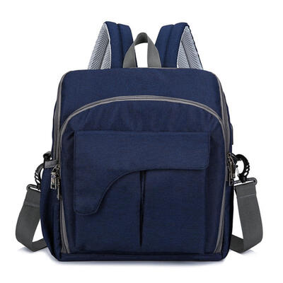

USB Charging Solid Color Mummy Backpacks Baby Feeding Highchair Diaper Bag Mom Large Capacity Multifunctional Handbag