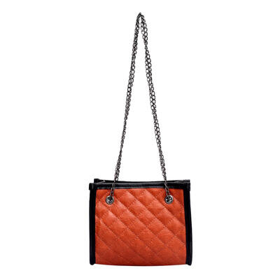 

2pcsset Women Lattice Shoulder Handbags Clutch Leather Chain Crossbody Bag