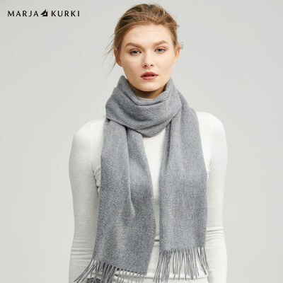 

MARJA KURKI cashmere scarf lovers solid color autumn&winter warm pure cashmere scarf men&women gift boxed bloom life 1EE562690 gray