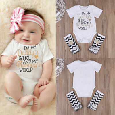 

Newborn Infant Baby Girls Outfits Set Bodysuit RomperLeggings Jumpsuit Clothes