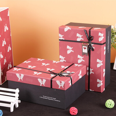 

Extreme space JDKJ creative gift box art small fresh gift packaging box Valentines day gift box birthday gift box to send friends sweet rabbit red suit