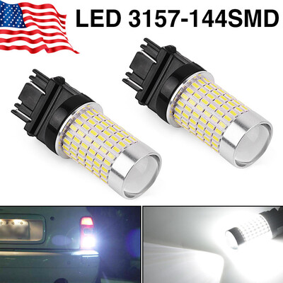 

2X 3157 3156 144 SMD 2800 Lumens White Backup Reverse High Power LED Light Bulbs
