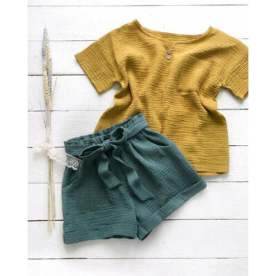 

2Pcs Toddler Kids Baby Girls Tops T-Shirt Short Pants Outfits Clothes Summer Set