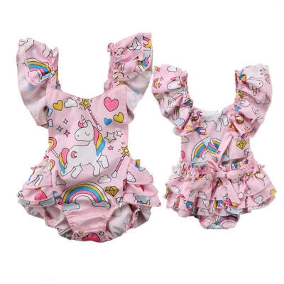 

Newborn Baby Girls Backless Unicorn Romper Bodysuit Jumpsuit Outfits Set Clothes