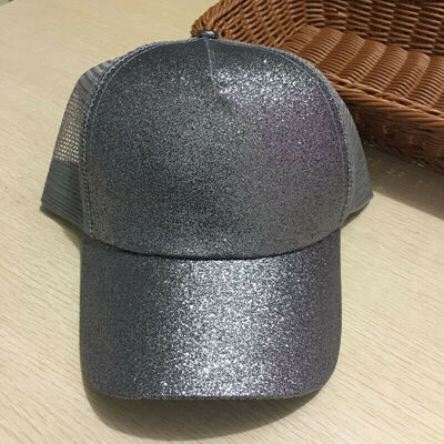 

Women Ponytail Baseball Cap Sequins Shiny Messy Bun Hat Sun Caps Summer