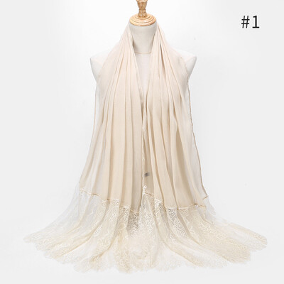 

AliExpress explosion eyelashes long lace headband fashion solid color soft stitching fashion scarf shawl