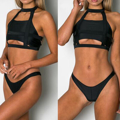 

Roseonmyhand Women Girl Padded Bandage Sexy Beach Halter Bikini Set Bathing Suit Swimwear