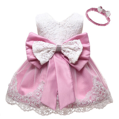

Newborn Baby Girls Dress Sequins Lace Flower Birthday princess Dress Infant party costume