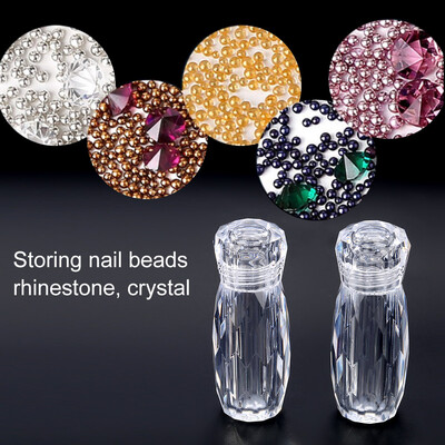 

Greensen 2PcsSet Nail Beads Refillable Bottles 5g Transparent Empty Manicure Rhinestone ContainerManicure Tool Nail Art Bottle
