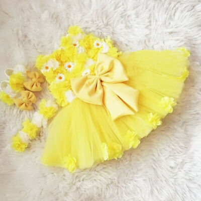 

Summer Flower Girl Princess Dress Kid Baby Party Wedding Lace Tulle Tutu Dresses