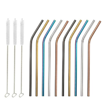 

Useful Reusable 304 Stainless Steel Straw Milk Tea Straws with Brush Party Drinking Accessories