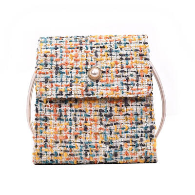 

Pearl Decor Woolen Shoulder Messenger Bag PU Leather Women Crossbody Bags
