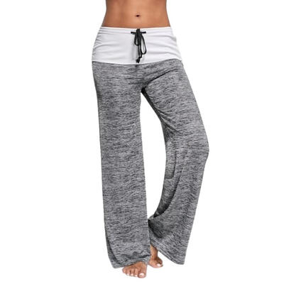 

Loose Casual Pants Lady Women Fashion Broad Leg Sports Drawstring Trousers