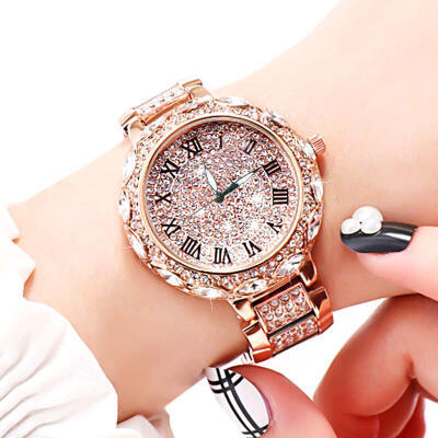 

Luxury Gold Watch For Women Bling Diamond Stainless Steel Qaartz Wristwatch Ladies Female Elegant Watches Relogio Femino 2019