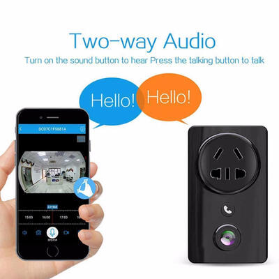 

EC59 Wireless Wi-Fi Socket IP Camera 180 Degree Panoramic HD 1080P Fisheye Home Security CCTV Camera W Two Way AudioUK Plug