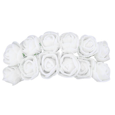 

12pcs Mini Foam Rose Artificial Flowers DIY Wreath Bridal Flowers Car Decor