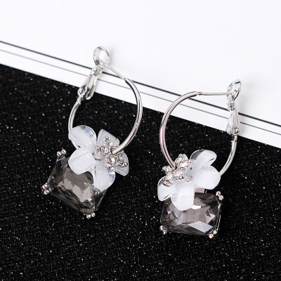 

EK414 Korean Style Personality Crystal Acrylic Flowers Drop Earrings For Women Geometric Dangle Earring Lover Sweet Cute Gift