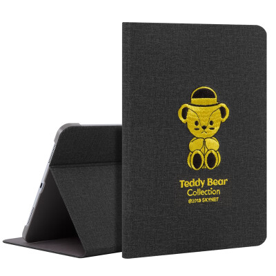 

Teddy collection iPad Air 2019 new protective cover iPad Pro105 inch flat protective shell creative embroidery all-inclusive anti-drop dormant bracket leather case Teddy doll