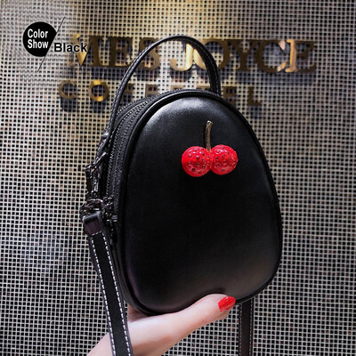 

Beibaobao Cherry Messenger Bag For Women High Quality Lady Shoulder Packet Multi-layer Pocket For Girl 3 Zipper Crossbody Packet