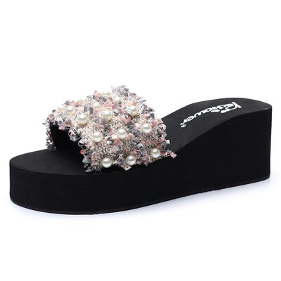 

Rose Women Girls Fashion Summer Wedges Bohemian Style Sandals Slippers Beach Shoes