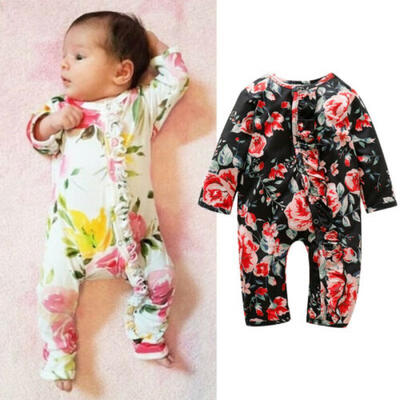 

Newborn Infant Baby Girl Floral Romper Bodysuit Jumpsuit Playsuit Clothes Outfit
