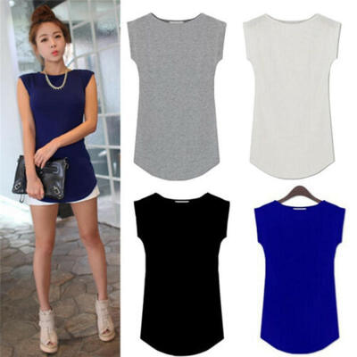 

New Summer Women Lady Modal Cotton Sleeveless T-Shirt Soft Feel Plain Blouse Top