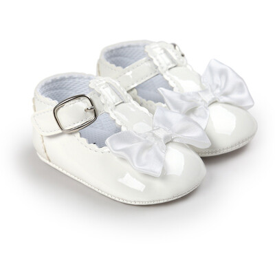 

Spring Sweet Baby Girls Princess Style Bowknot Infant Toddler Kids PU Anti-skid Baby Shoes