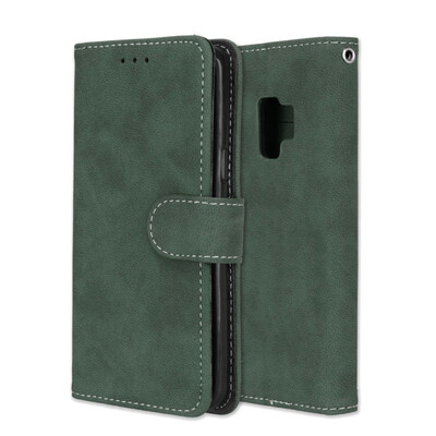 

MOONCASE Samsung Galaxy S9 Vintage Scrub 3 Card Leather Case - Green