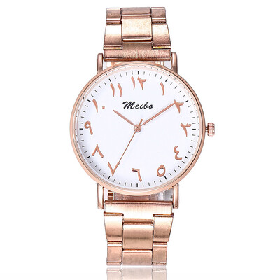 

Casual Women Watches Simple Digital Dial Ladies Fashion Quartz Wristwatch Rose Gold Alloy Strap Clock Relojes Para Mujer