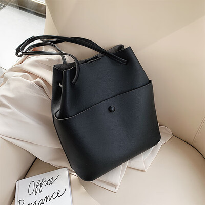 

Advanced sense of foreign style womens bag chic retro minimalist bag large bucket bag fashion shoulder bag Messenger bag