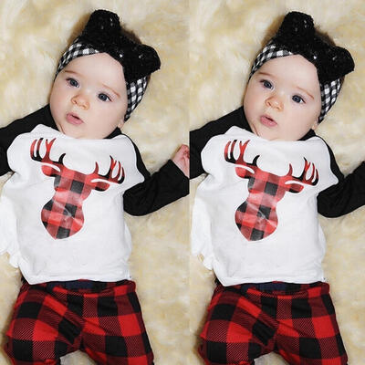 

Newborn Toddler Infant Kids Baby Boy Girl Clothes T-shirt TopsPants Outfits Set