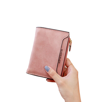 

Tailored leather women wallet small printing letter female purse zipper coin wallet