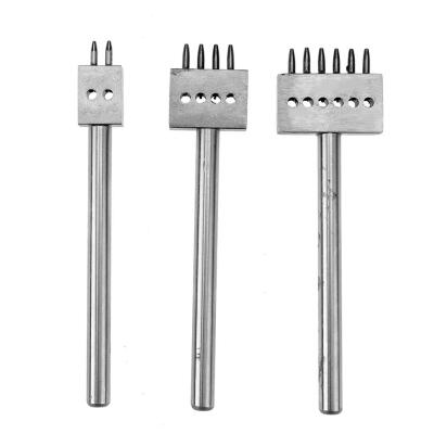 

3pcsset 4mm Round Craft Leather Spacing Hole Row Handmade Punching Tool