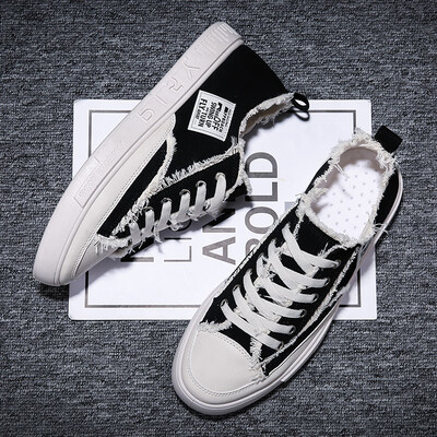 

Canvas shoes mens trend summer 2019 new street student shoes breathable shoes mens cloth shoes net red tide shoes