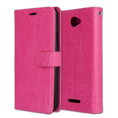 

BQ Mobile BQ-5020 Strike SE 3 Card Photo Frame Leather Case - Rose Red