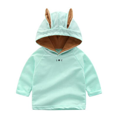 

Cute Rabbit Ear Baby Hoodies Korean Long Sleeve Cotton Infant Pullover Tops