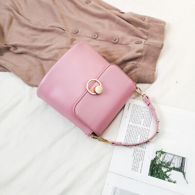 

Tailored Womens Fashionable Pure-Color Shoulder Bag Single-Shoulder Bag Bucket Bag