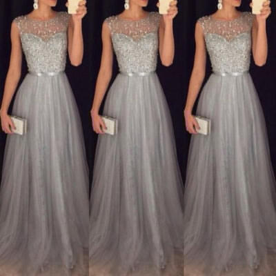 

Women Formal Wedding Bridesmaid Long Evening Party Ball Prom Gown Cocktail Dress