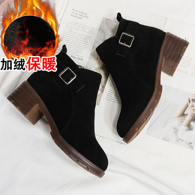 

Boot childrens boots 2019 autumn&winter new high heel ins Martin boots short tube network celebrity thin boots cotton shoes