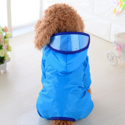 

Pet Dog Raincoat Puppy Candy Colors Raincoat with Hat Waterproof Teddy Trench Coat