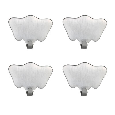 

DF-1 4PCS Hook Self Adhesive Hooks for Elephant Pattern Storage Holder Home Kitchen Wall Door Bathroom Stainless Steel Hanger Stic