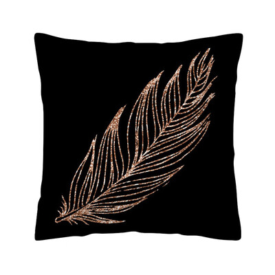 

〖Follure〗Rose Black Gold Cushion Cover Square Pillowcase Home Decoratio