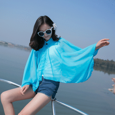 

Summer Korean version of chiffon variety sunscreen shawl female bike electric car driving sleeve UV protection silk scarf