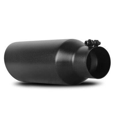 

25 Inch Inlet Black Exhaust Tip25"x4"x12" Black Powder Coated Stainless Steel Exhaust Tip