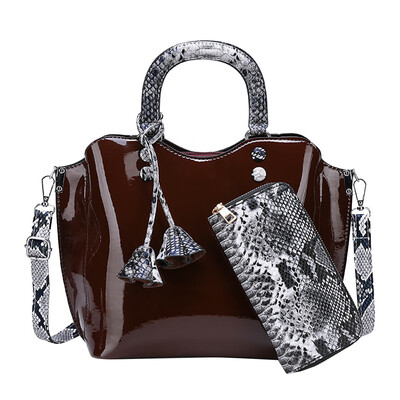 

Tailored 2Pcs Womens Ladies Pattern Pure Color Fashion HandbagWallets